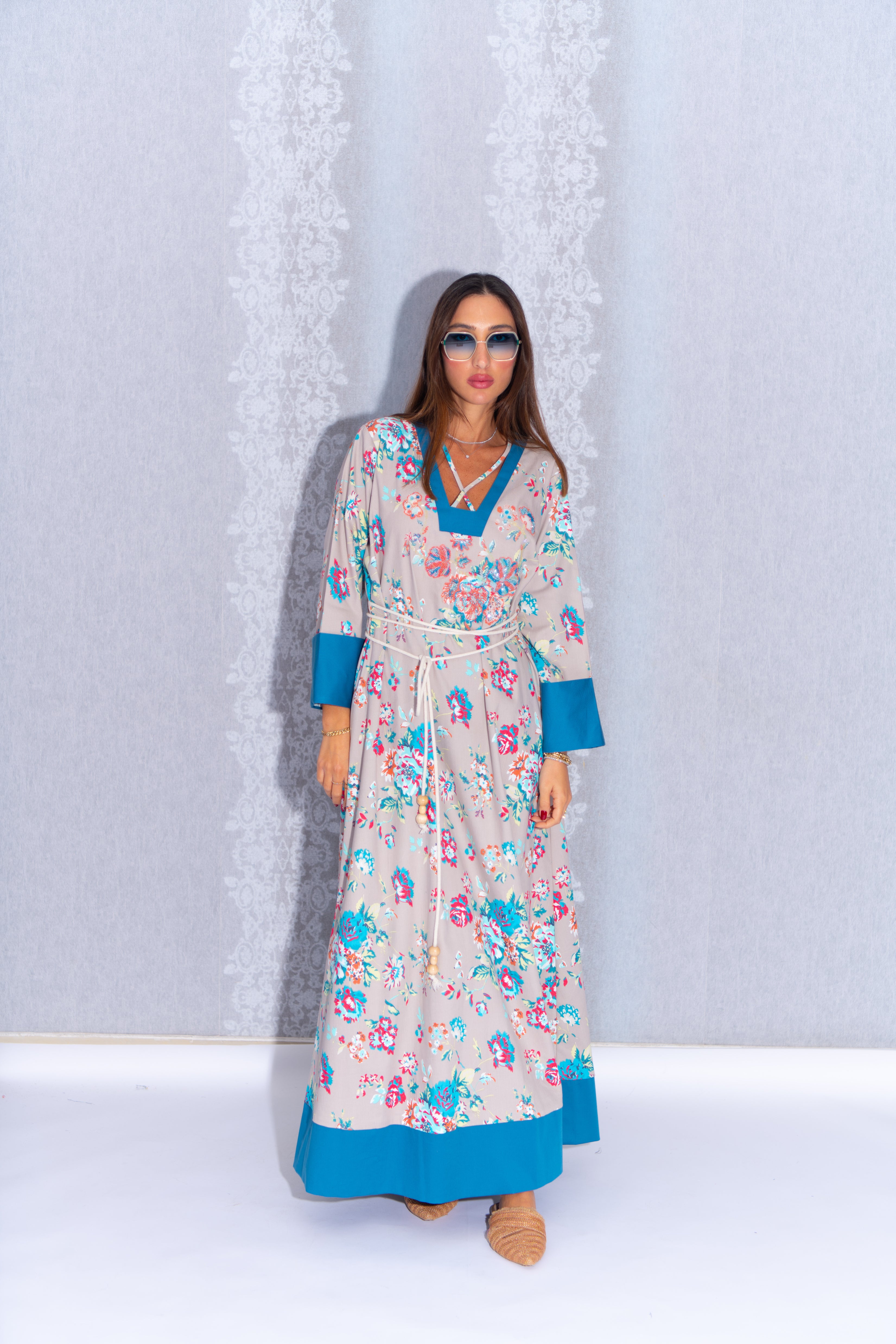 Dolli Flora cotton Stretch with beaded flower dress