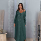 Ghinwa cotton green dress