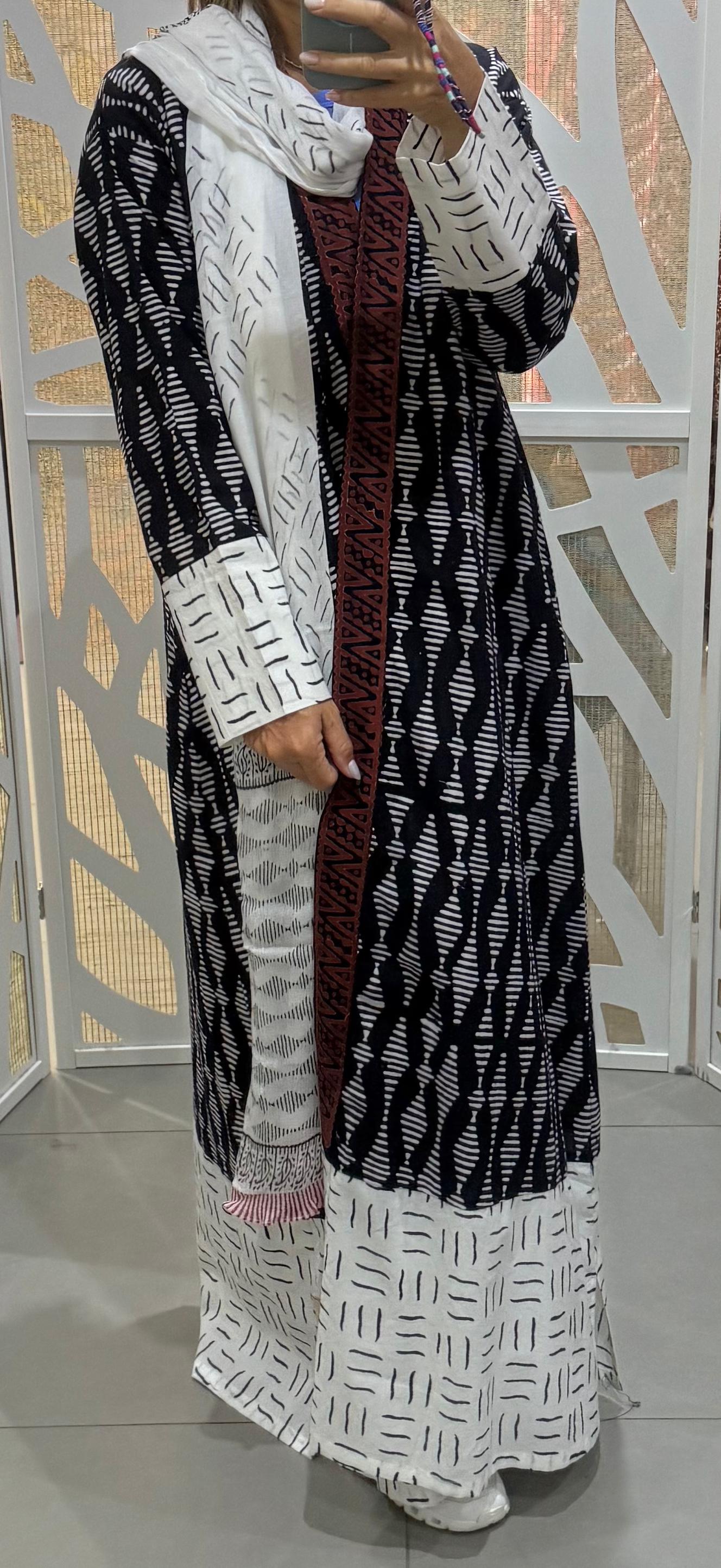 Black prints Indian abaya