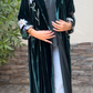 Green velvet double face Abaya