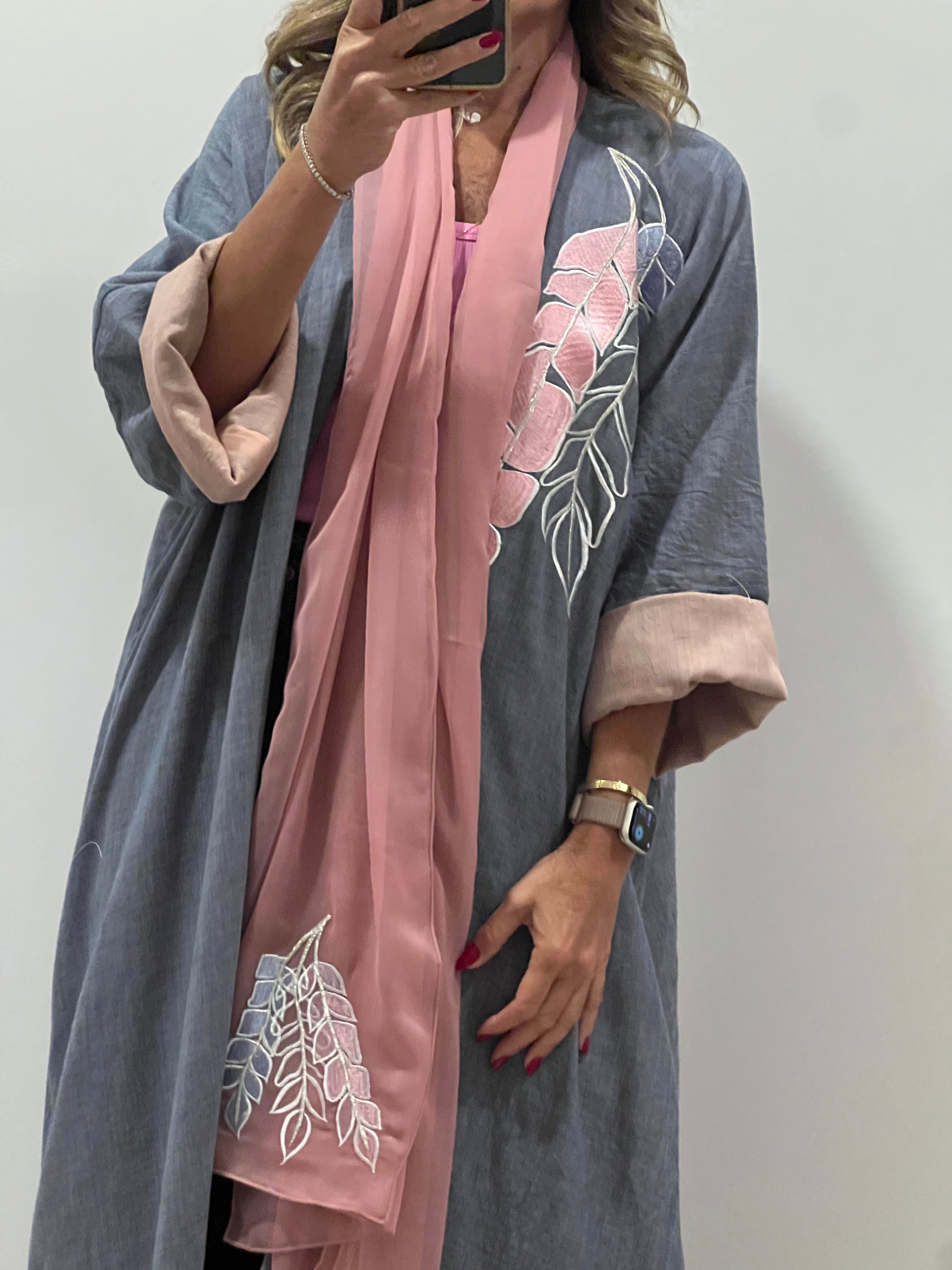 Leaf style dandy Cotton Abaya