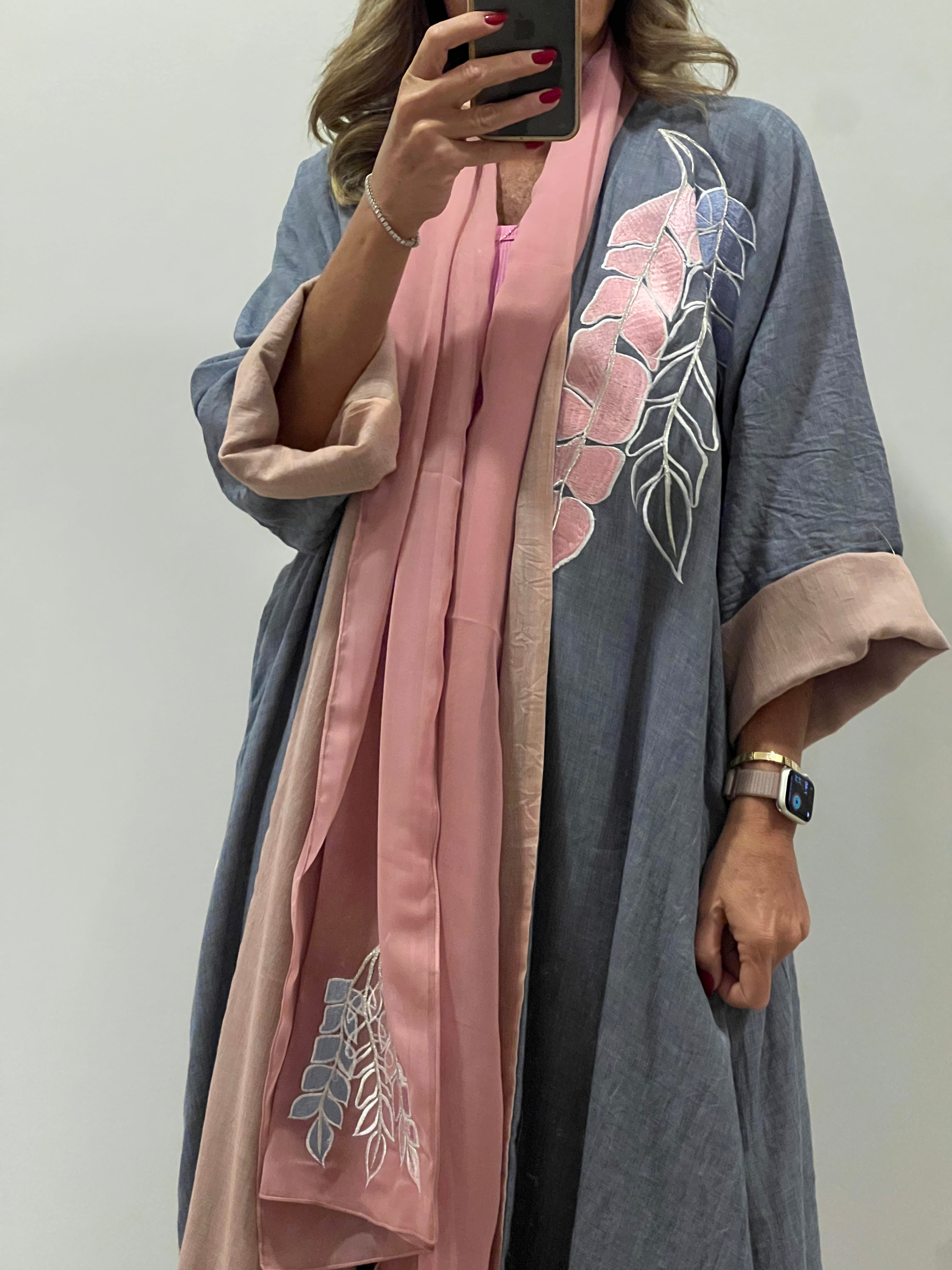 Leaf style dandy Cotton Abaya