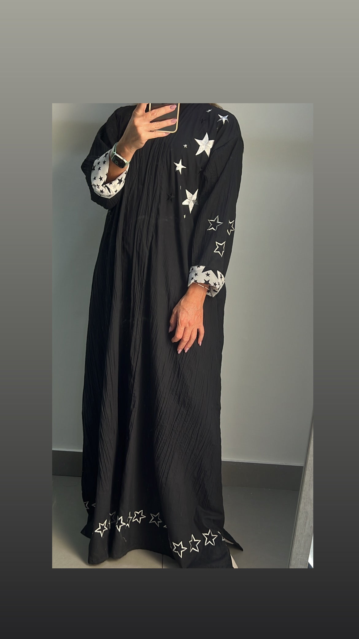 Enigma Black Cotton Abaya