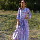 Lilac Cotton Abaya with Floral Embroider