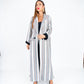 Linear Elegance Striped Wool Abaya – Sophisticated Longline Design