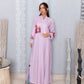 Moon light pink linen Abaya 