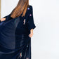 Navy Velvet Abaya dress
