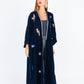 Navy Velvet Abaya with Star Embellishments