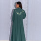Olive Green Linen Abaya dress