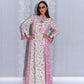 Pink Abaya with Floral Pattern