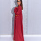 Red Brick Linen women Abaya 