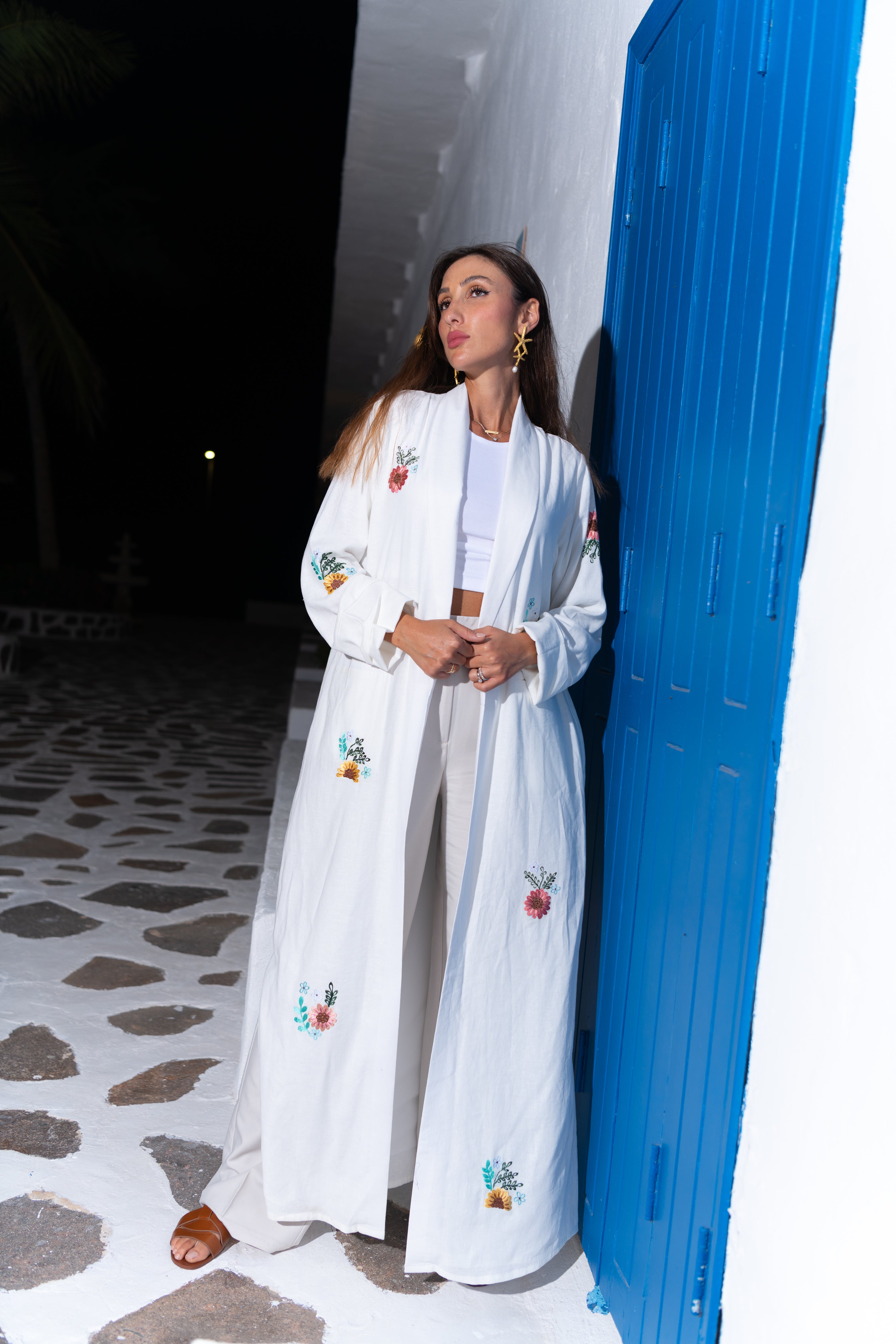 Roasa White linen dress