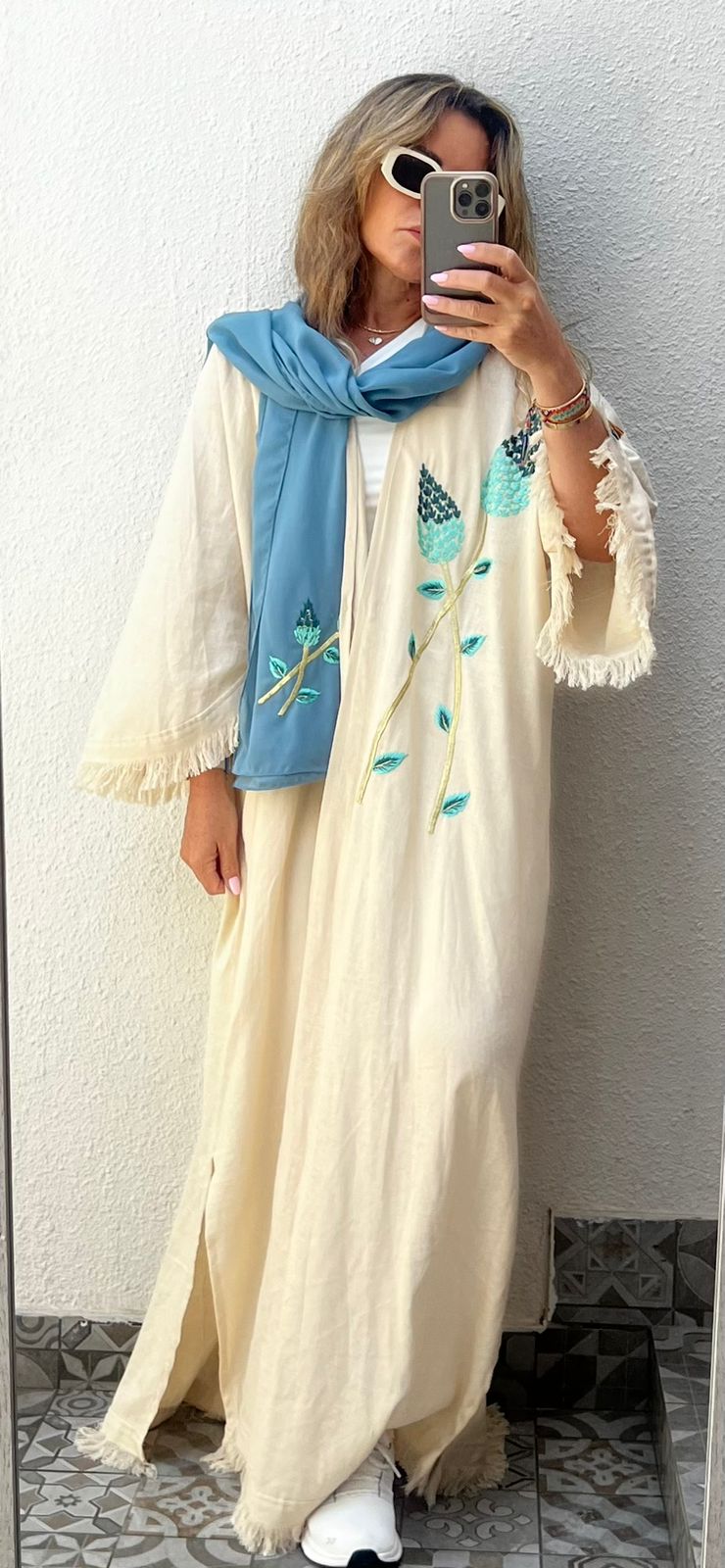 Sunbola cotton creamy abaya