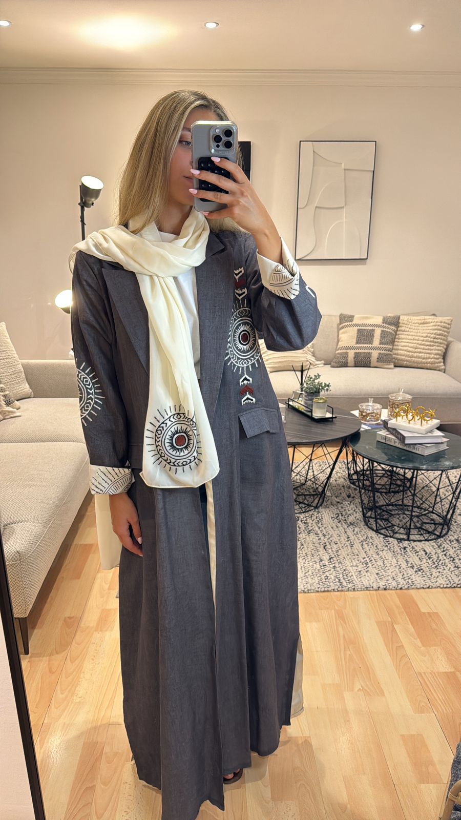 Tribal Gray abaya