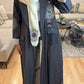 Tribal Gray open abaya