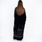 Velvet Black Abaya with Vibrant Diamond Embroidery