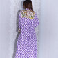 Vibrant Purple Yellow Lava Tree Cotton Abaya