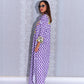 Vibrant Purple Yellow Lava Tree Cotton Abaya dress