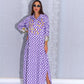 Vibrant Purple and Yellow Lava Tree Cotton Abaya