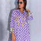 Vibrant Purple and Yellow Lava Tree Cotton Abaya dress