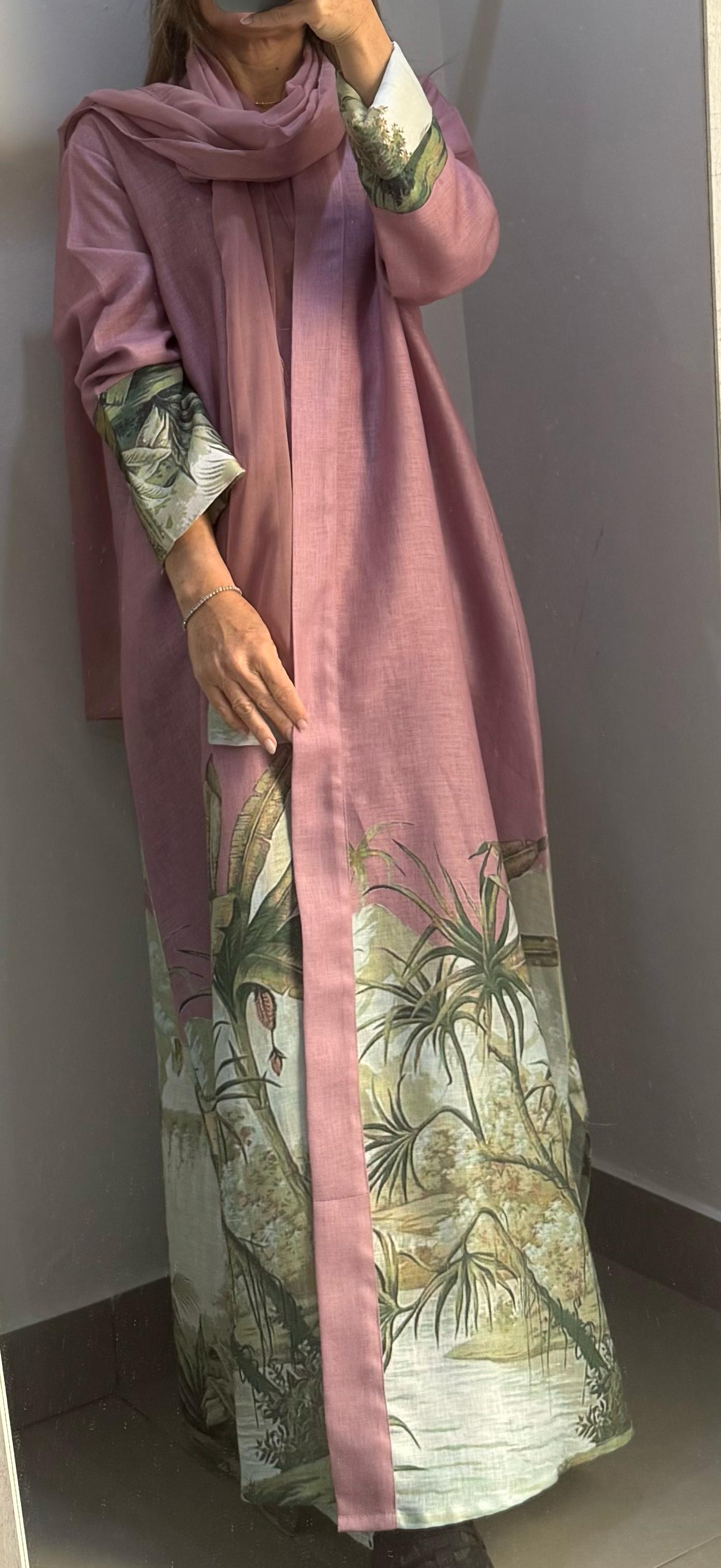 Pink jungle Abaya