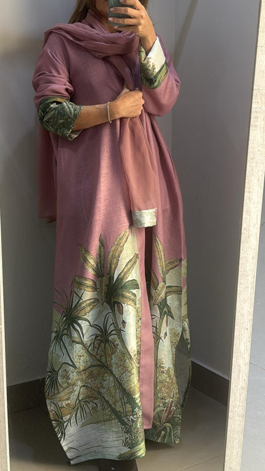 Pink jungle Abaya