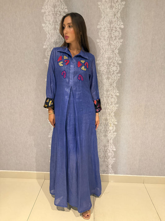 Metallic blue dress