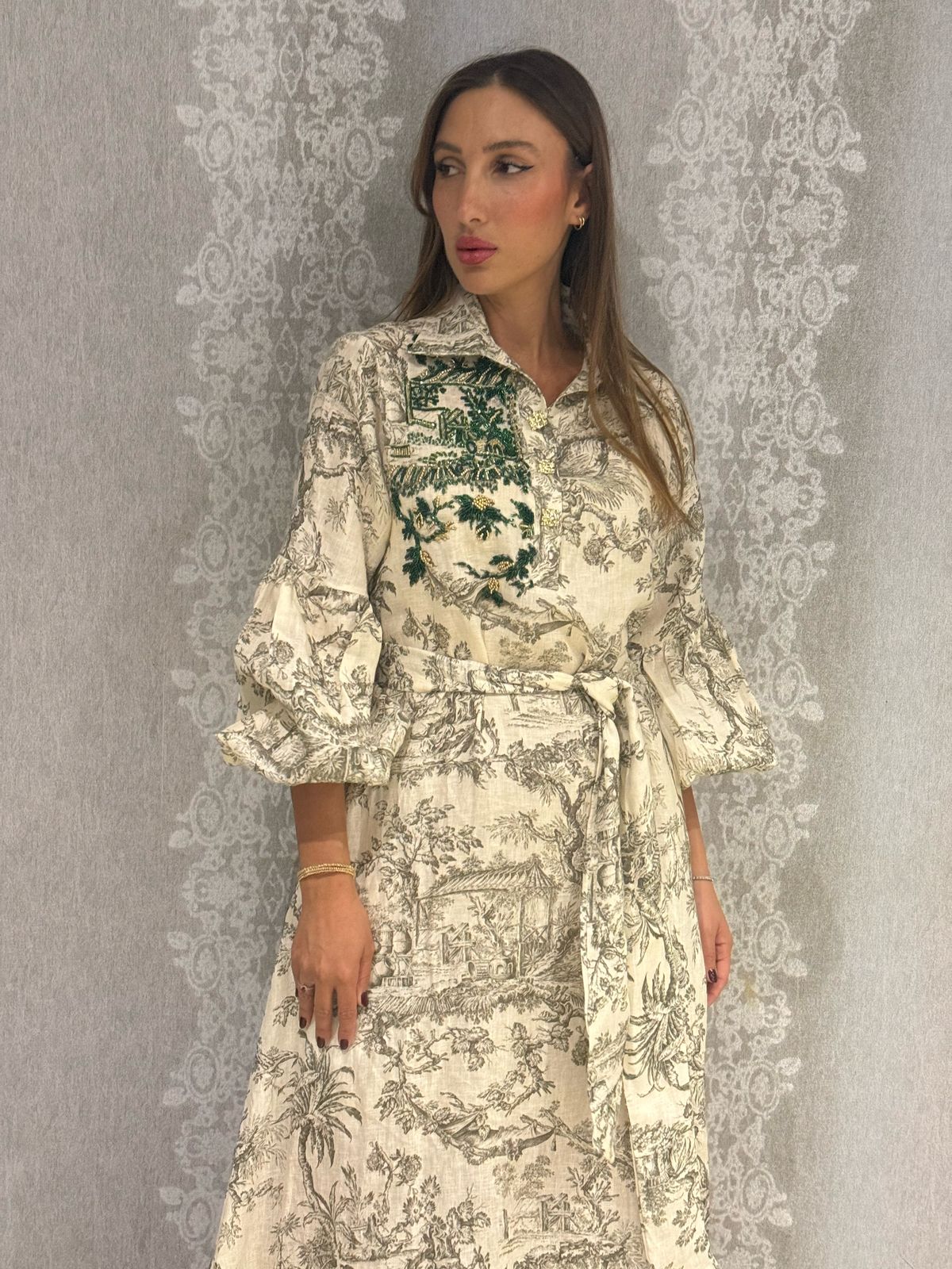 Green D dress