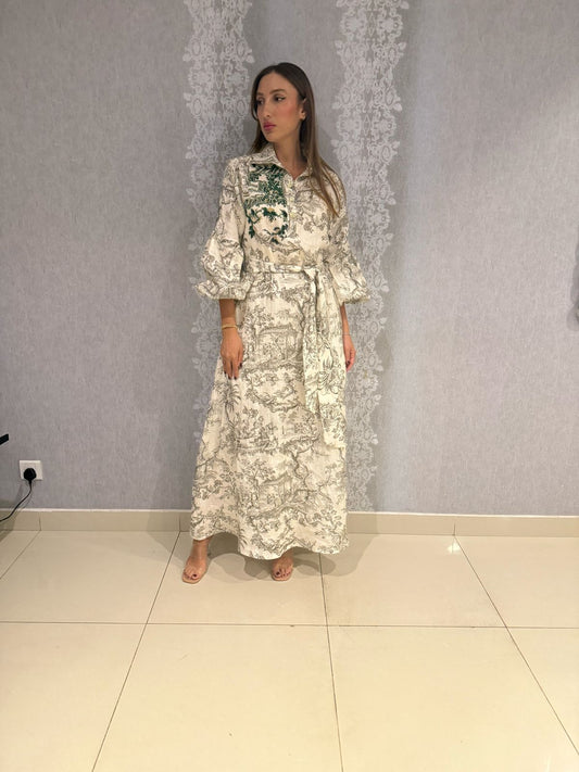 Green D dress