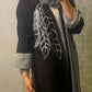 Black leaf double face abaya