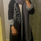 Black leaf double face abaya