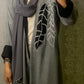 Black leaf double face abaya