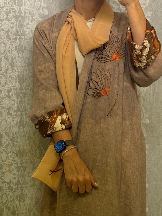 Double flower abaya
