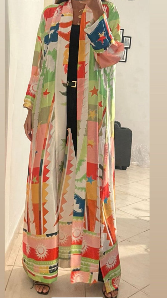 Silk Abaya Orange