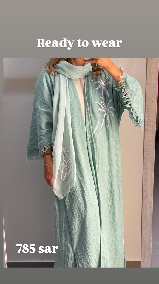 Palm Embroidered Abaya