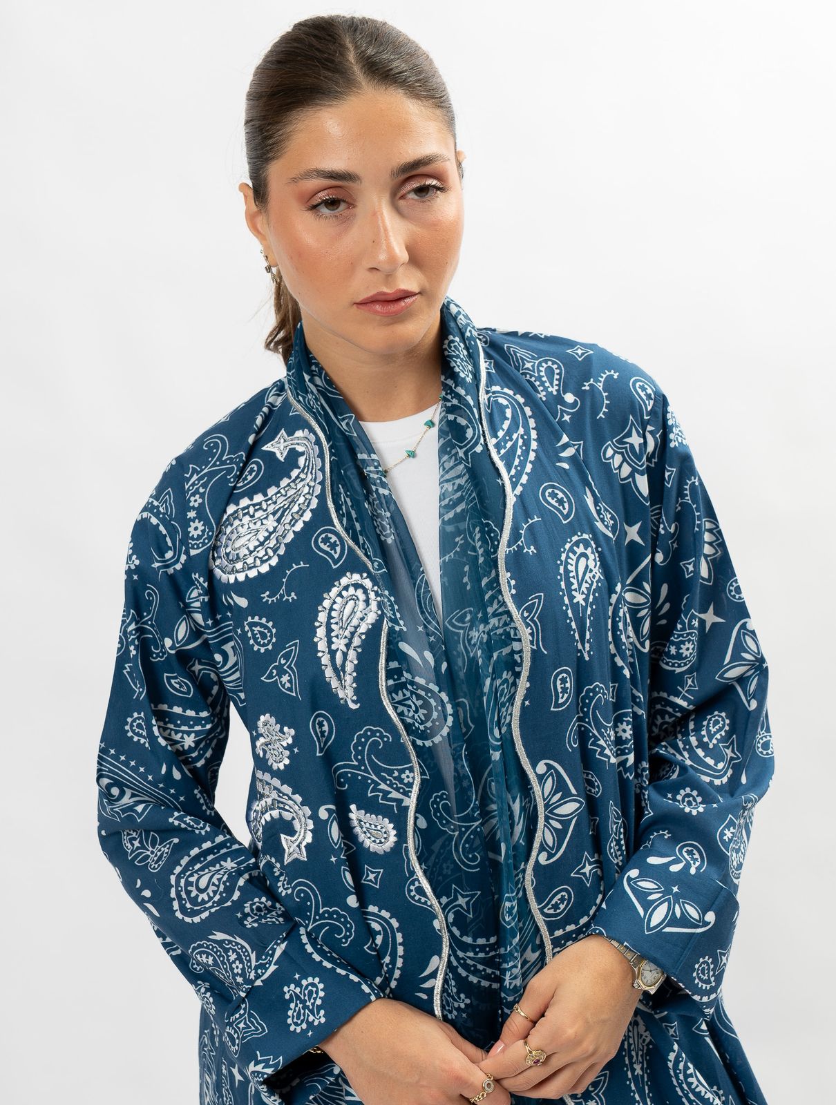 Paisley blue and white