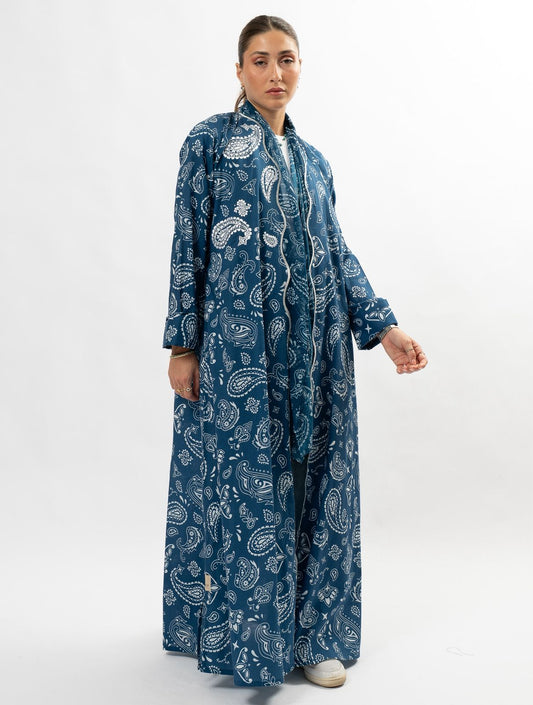 Paisley blue and white