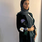 Green velvet double face Abaya