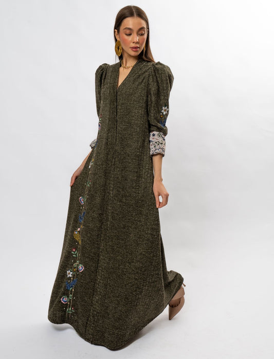 Wool green  Wool dress