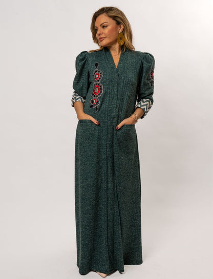 Wool green  Wool dress