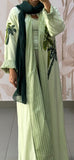 Green palm double face abayA
