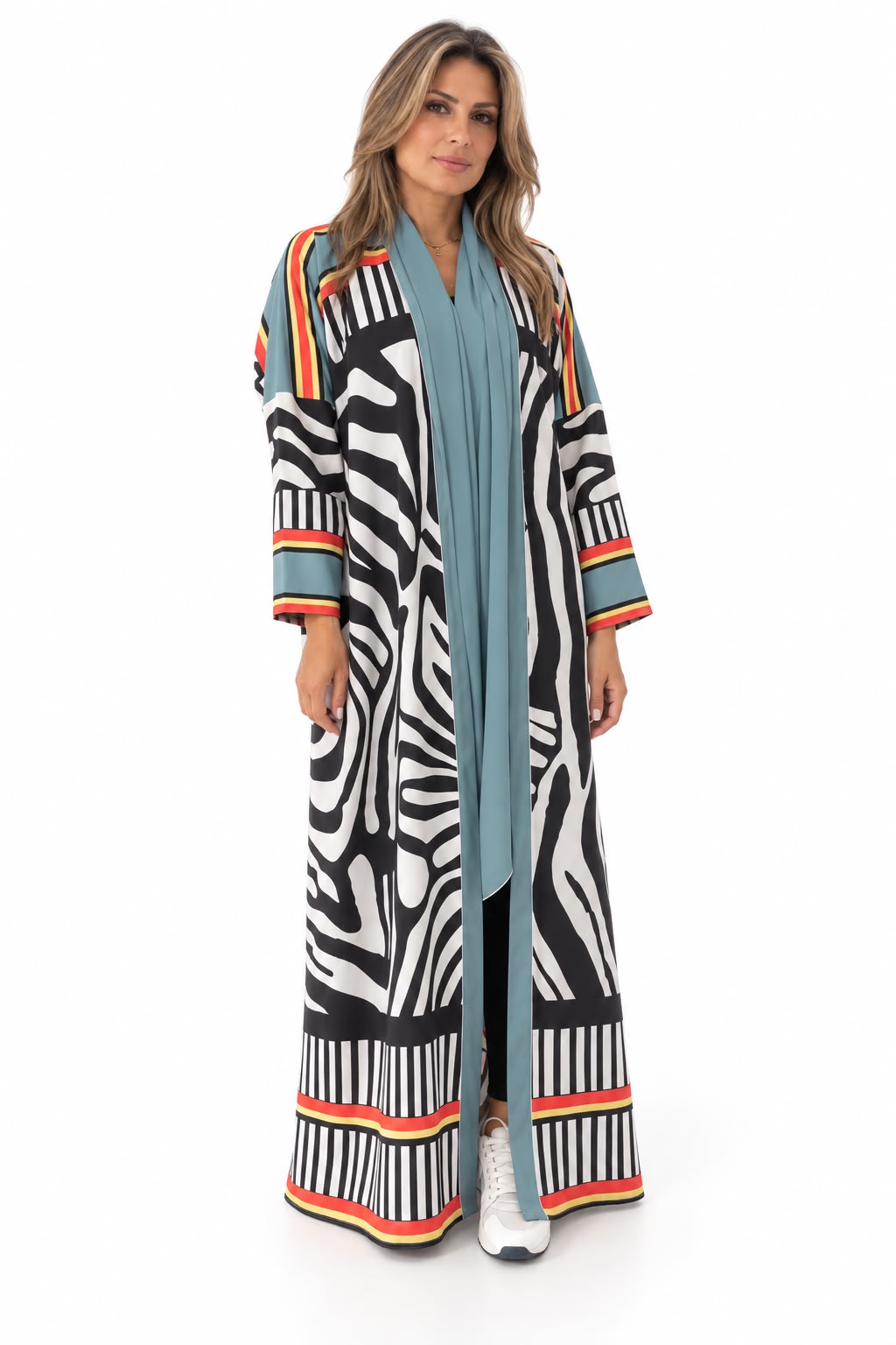 Zebra Stripe Silk Satin Abaya