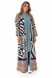 Zebra Stripe Silk Satin Abaya