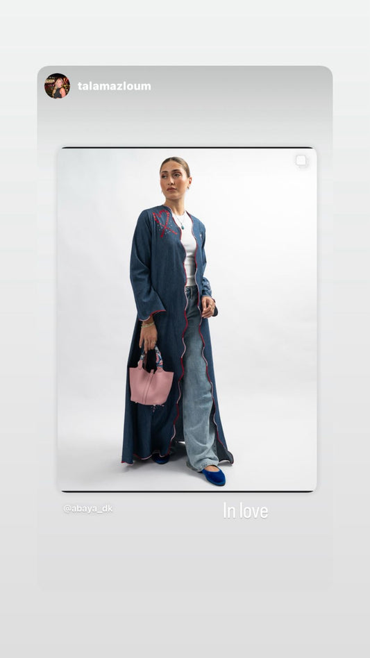 Denim heart Abaya