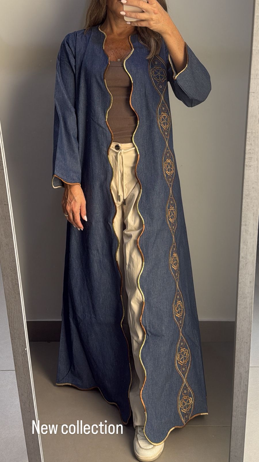 Denim heart Abaya