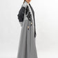 Beige striped abaya