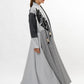 Beige striped abaya