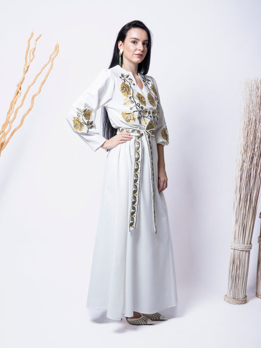 Shams Abaya crepe embroider