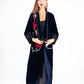 black velvet open abaya