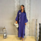 blue Celestial Charm Teal  Linen Dress 